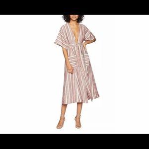 Free People Monday Midi Striped Linen Dress